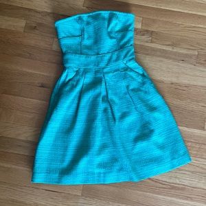 Green strapless banana republic dress